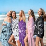 Personalised Girls Trip Summer Themed Quick Dry Microfiber Beach Towel with Name Beach Party Swimming Pool Essential Trip Birthday Gift for Besties