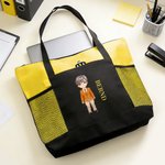 Personalized Professional Cartoon Character Oxford Tote Bag with Name Daily Use Office Birthday Gift for Colleagues Workmates