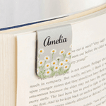 Marque-page magnétique en cuir PU avec fleur de naissance aquarelle personnalisée Utilisation quotidienne Club de lecture Cadeau d'anniversaire pour le rat de bibliothèque Amoureux des livres