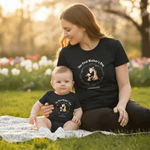 Personalised Cute Mom Baby Animal Wreath Heart100% Cotton T-shirt Baby Bodysuit Matching Outfit with Names 1st Mother's Day Gift for Baby New Mom