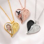 Gepersonaliseerde foto engelvleugel hart ketting met tekst Herdenking Verjaardag Verjaardag Gift voor vrouwen Pet Lovers