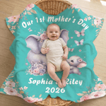 Manta suave con nombre y texto curvado para decoración del hogar Regalo del Día de la Madre para mamá abuela