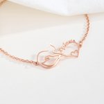Personalized Mobius Infinity Cat Heart Shaped Anklet with Name Elegant Jewelry Daily Wear Birthday Anniversary Gift for Cat Lovers
