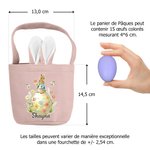 Panier de Pâques multicolore personnalisé avec motif lapin et nom - Usage quotidien - Cadeau de Pâques pour enfants