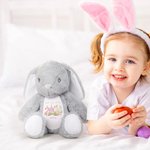 Personalizado 2026 Huevos de Pascua Peter Rabbit Peluche lindo animal de juguete con nombre Cumpleaños Feliz Primera Pascua de regalo para los niños