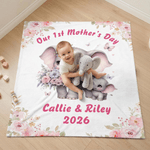 Manta suave con nombre y texto curvado para decoración del hogar Regalo del Día de la Madre para mamá abuela