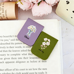 Personalised Birth Flower Magnetic PU Leather Bookmark Clip with Name Reading Corner Use Book Club Birthday Gift for Bookworm Book Lover