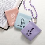 Personalisierte heilige Gebet Geste PU Leder Rosenkranz Tasche mit Namen Schrift christliche Kirche Geschenk für Gläubige Freunde