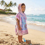 Serviette de plage à capuche pour enfant avec nom, personnalisée, avec les initiales de la sirène. Cadeau d'anniversaire pour fille.