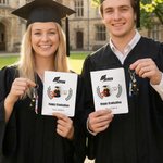 Personalizzato 3D Pixel Block Style Graduate Card Keychain Set con nome e bouquet Regalo di laurea felice per i compagni di classe laureati