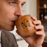 Personalized Engraved Monogram Charred Wooden Bourbon Whiskey Glass with Name and Initial Birthday Father's Day Gift for Man Dad Grandpa