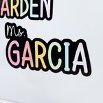 Aimant de salle de classe Nom de l'enseignant arc-en-ciel personnalisé Cadeau de rentrée pour l'enseignant