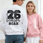 Personnalisé Class of 2026 Bow Tie Multicolore T-shirt unisexe doux Sweatshirt avec nom Daily Wear Graduation Gift for Graduates