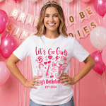 Gepersonaliseerd Multicolor Meisjesfeest Grafisch T-shirt met Tekst Plaats en Jaar Vrijgezellenfeest Verjaardag Vriendschapscadeau voor Dames Meisjes