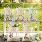 Sacchetto regalo personalizzato con nome e iniziali del coniglietto pasquale, bomboniere della festa della caccia all'uovo di Pasqua per bambini