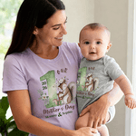 Personalised Cute Teddy Bear 100% Cotton T-shirt Baby Bodysuit with Name Birthday 1st Mother's Day Gift for Mother Baby