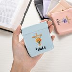 Personalised Cross Birth Flower PU Leather Rosary Pouch Storage Bag with Name Daily Use Prayer Religious Gift for Christians