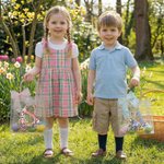 Sacchetto regalo personalizzato con nome e iniziali del coniglietto pasquale, bomboniere della festa della caccia all'uovo di Pasqua per bambini