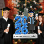 Personalized Cute Cartoon Character Acrylic Ornament with Name and Year Graduation Party Gift for Graduates