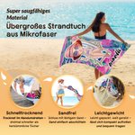 Personalisiertes Strandtuch mit Kokospalme und Cartoon-Figur | Name | schnelltrocknend | Übergröße | Party Geburtstag Geschenk für Familie Freunde