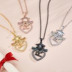 Personalisierte Grad Cap Herz Halskette mit Geburtsstein Name und Jahr Klasse von 2026 Graduierung Geburtstag Geschenk für Absolventen