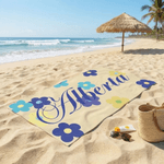 Personalisierte Multicolor Gänseblümchen schnell trocken überdimensioniert Mikrofaser Strandtuch mit Namen Urlaub Reisen wesentliche Geburtstagsgeschenk für Frau