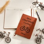 Cahier A5 personnalisé en cuir PU avec nom Cadeau d'anniversaire pour les passionnés de vélo