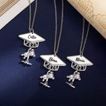 Personalised Cute Bear Graduation Necklace with Engraved Name and Birthstone Graduation Gift for Class of 2026 Graduates