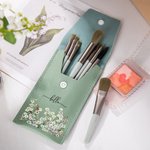 Bolsa personalizada para brochas de maquillaje con 8 brochas de maquillaje y artículos de viaje Día de la Madre Regalo de cumpleaños para mujer