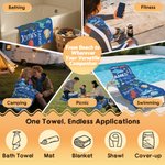 Personalised Cute Ocean Creature Quick Dry Oversized Microfiber Beach Towel with Name Travel Essentials Beach Party Birthday Gift for Friends Kids