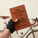 Cahier A5 personnalisé en cuir PU avec nom Cadeau d'anniversaire pour les passionnés de vélo