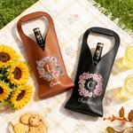 Sac à vin en cuir PU avec initiales et nom Cadeau d'anniversaire de fête des mères pour les amateurs de vin