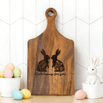 Conejito de Pascua Personalizado Tabla Reversible para Cortar Queso y Embutidos con Nombre Decoración para el Hogar Aniversario Pascua Regalo para Amigo Familia