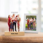 Plaque Acrylique Transparente Personnalisée avec Photo et Textes Décoration de Bureau Cadeau Anniversaire pour Amis Famille