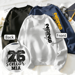 Personnalisé Class of 2026 Bow Tie Multicolore T-shirt unisexe doux Sweatshirt avec nom Daily Wear Graduation Gift for Graduates