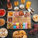 Personalised Engraved Happy Easter Bunny Acacia Marble 11 Pcs Cutting Board Coaster Set with Bowl and Spoon Easter Housewarming Gift for Mother Family