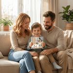 Personalisierte Multi-Color 4 Fotos Quadrat Acryl Plaque Desktop Ornament mit Titel und Text Muttertag Geburtstag Geschenk für Mama Familie