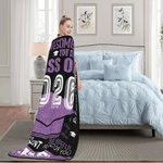 Personalized Multicolour Class of 2026 Bachelor Cap Soft Graduation Blanket with Text Graduation Inspirational Gift for Graduates