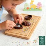 Personalized Engraved Easter Bunny Design FSC Bamboo Charcuterie Cutting Board with Text and Juice Groove Kitchen Decor Easter Gift for Family Friend