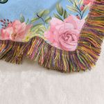 Personalized Cute Animal Name Soft Throw Blanket with Tassels and Year Home Decor Mother's Day Birthday Gift for Kid Mother