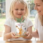 Pot de fleurs en céramique personnalisé avec nom et plateau en bambou pour la maison Cadeau de fête des mères pour maman