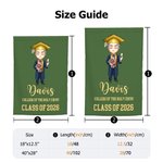 Personalised Cartoon Graduate Garden Flag with Text and Year Outdoor Yard Decor Graduation Gift for Graduates