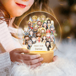 Personalized Watercolor Cartoon Holy Saints of Heaven LED Night Light with Name and Wooden Base Room Decor Birthday Gift for Newborns Catholics