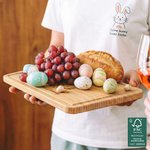 Personalized Engraved Easter Bunny Design FSC Bamboo Charcuterie Cutting Board with Text and Juice Groove Kitchen Decor Easter Gift for Family Friend