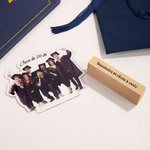 Plaque Acrylique Transparente Personnalisée avec Photo et Textes Décoration de Bureau Cadeau Anniversaire pour Amis Famille