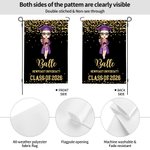 Personalised Cartoon Graduate Garden Flag with Text and Year Outdoor Yard Decor Graduation Gift for Graduates