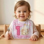 Personalized Our 1st Mother's Day Cute Animal 100% Cotton Baby Bib with Names and Year Feeding Accessory First Mother's Day Gift for Newborn