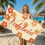 Personalisierte Multicolor Gänseblümchen schnell trocken überdimensioniert Mikrofaser Strandtuch mit Namen Urlaub Reisen wesentliche Geburtstagsgeschenk für Frau