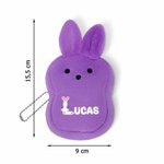Porte-monnaie de lapin en peluche personnalisé avec nom - Cadeau Pâques anniversaire rentrée scolaire pour enfant