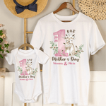 Personalised Cute Teddy Bear 100% Cotton T-shirt Baby Bodysuit with Name Birthday 1st Mother's Day Gift for Mother Baby